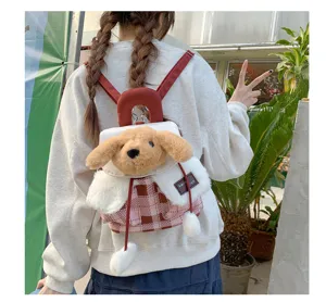 Mignon sac à dos en peluche animal dessin animé cartable décontracté élégant
