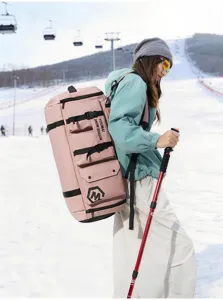 Grand sac à dos de voyage rose, sac de sport extérieur multifonctionnel pour femmes.