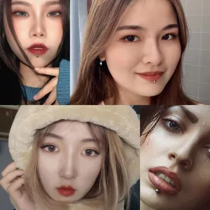 Stainless steel lip piercing jewelry, minimalist cone labret stud for hip hop style.
