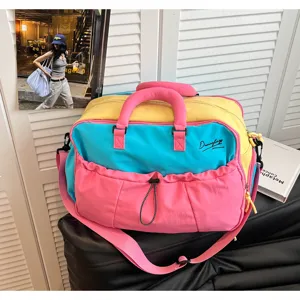 Farbblock Reisetasche große Kapazität leichte Sport Fitness Duffel Bag für Damen und Herren.