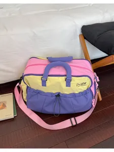 Farbblock Reise-Duffle-Bag große Kapazität Sport Fitness Tasche für Kurztrips und Alltag