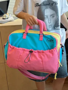 Dopamin farbblockierende Reise-Duffle-Bag Große Kapazität Fitness Sporttasche für Damen