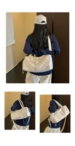 Detailansicht der leichten Damen Reisetasche mit Nass Trocken Trennung für Fitnessstudio.