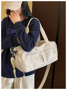 Wasserdichte Reisetasche mit Sternenmuster, grosse Kapazitaet Sporttasche fuer Damen.
