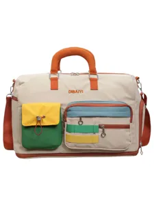 Colorblock travel duffel bag large capacity weekend overnight bag casual carryon luggage for women