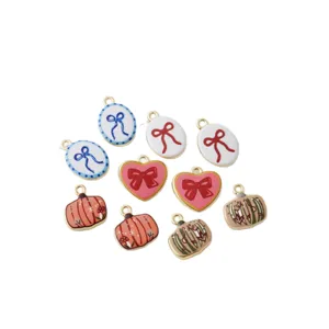 Enamel Bow Heart Pumpkin DIY Jewelry Charms Pendants for Necklace Bracelet Making