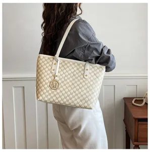Schicke Monogramm-Tragetasche für Damen, stilvolle große Schultertasche für den Pendler.