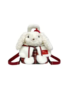 Sac a dos pelucheux mignon lapin pour femmes et etudiants, style japonais dessin.