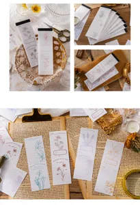 Botanical floral memo pad long strip sticky note set aesthetic stationery paper