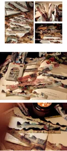 Vintage angebrannte Kanten Tagebuch Aufkleber langer Streifen Scrapbooking Schreibwaren
