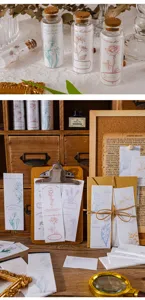 Vintage botanical memo pad set decorative journaling paper plant illustration sticky notes