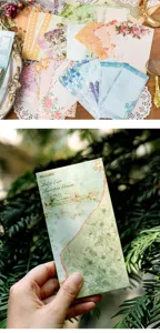 Vintage floral memo pad scrapbooking decorative paper stationery set for creative journaling.