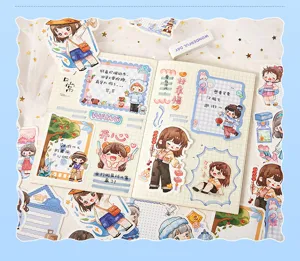 Cute cartoon sticky notes set, decorative memo pads and stickers for journal DIY.