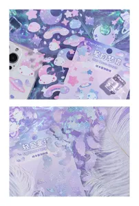Momo Star Moon Dream holographic PVC decorative stickers for journal DIY crafting.
