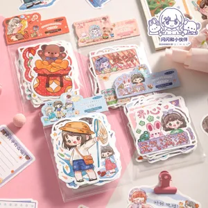Creative Cartoon Sticky Notes Cute Girly Aesthetic Memo Pad Kawaii Stationery Student Daily Plan Sticky Notes Pad