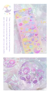 Dazzling stars and moon holographic decorative stickers for journaling and DIY crafts.