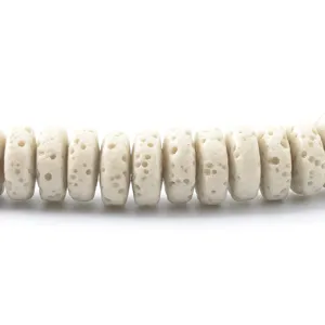 Perline distanziatrici porose bianco sporco per la creazione di gioielli bracciali fai da te
