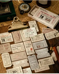 Set adesivi biglietti vintage retro diario scrapbooking articoli di cancelleria 30 pz