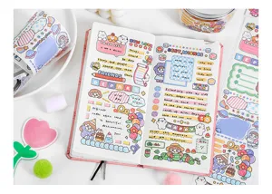 Infeel.Me Washi Tape Roll Cute Cartoon Journal Decorative Stickers Happy Life Series Stationery