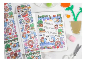 Decorative washi tape stickers roll cute cartoon journal supplies summer series 4 rolls