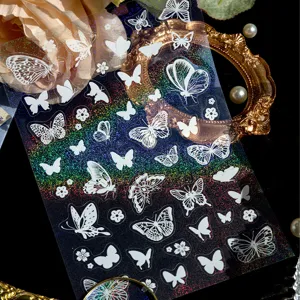 Holografische Glitzer Schmetterling Sticker Bogen für Tagebuch, DIY Handwerk und Dekoration.
