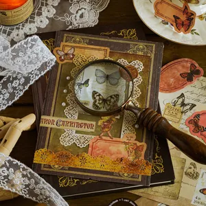 Vintage butterfly sticker pack journaling decorative supplies DIY scrapbooking craft materials