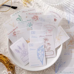 Floral theme decorative memo pads set, fresh plant stationery for daily journaling.