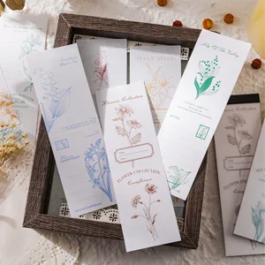 Botanical tear-away long memo pad vintage flower journaling sticky notes decorative stationery