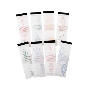 Mocard botanical tearable strip notepad set, aesthetic floral stationery for journaling.