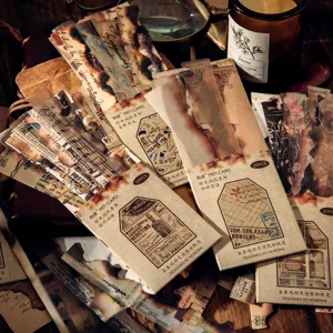 Retro Literarischer Gealterter Verbrannter Rand Langer Streifen Tagebuch Dekoratives Material Papier Aufkleber Pack Scrapbooking Zubehör