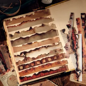 Vintage verbrannte Kanten Tagebuch Aufkleber ästhetisches Scrapbooking Washi Material