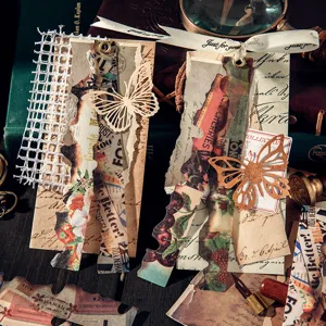 Retro vintage Tagebuch dekorative Aufkleber verbrannte Kante lange Streifen Scrapbooking