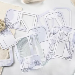 Hohle Collage Karten ästhetische Blumen Papier für Tagebuch und Scrapbooking Basteln Zubehör