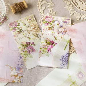 Vintage floral sticky notes set, elegant botanical design aesthetic writing paper pad.