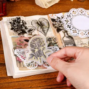 Momo hot stamping sticker pack sketch memoir series dark botanical floral DIY journaling