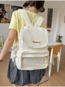 Casual waterproof women backpack small travel school bag minimalist daily commuter rucksack.