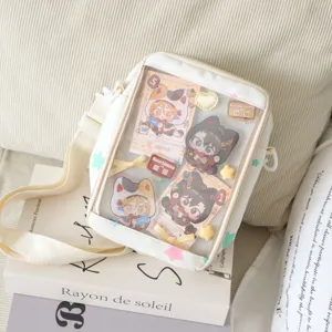 Japanese cute mini clear ita bag white transparent window shoulder bag for anime fans