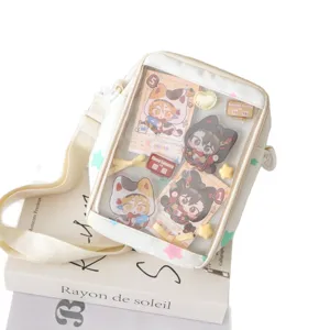Mini clear ita bag cute transparent crossbody bag Japanese anime badge display shoulder bag