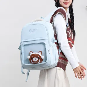 Japanischer Itabag Rucksack mit Sichtfenster, grosser Kapazitaet Schulranzen fuer Maedchen.