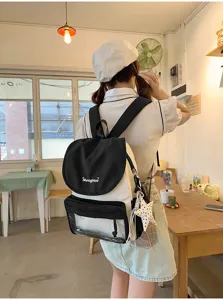 Simple lightweight women backpack stylish waterproof travel school commuter outdoor bag detail view