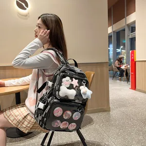 Japanese ACG convention ita backpack student large capacity transparent window badge doll bag view
