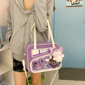 Bolso de Hombro Ita de Peluche Y2K Lindo Estilo Japonés Anime Gran Capacidad Bag
