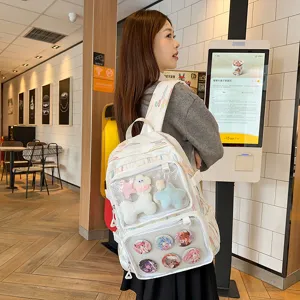 Japanese ACG Ita backpack for women students, large capacity double shoulder book bag.