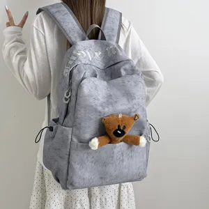 Mochila escolar casual de gran capacidad de estilo coreano para mujeres viaje ligero