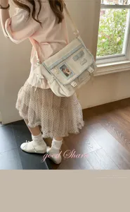 Japanese style ins shoulder bag cute campus messenger bag large capacity student crossbody bag
