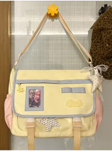 Japanese style sweet messenger bag canvas large capacity student shoulder bag cute