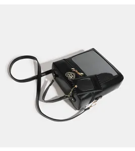 Black ita bag transparent window doll bag shoulder cross body bag cute daily commute bag