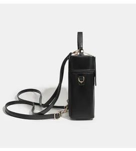 Black multi-functional doll bag handbag crossbody backpack for daily commute and outdoor use.