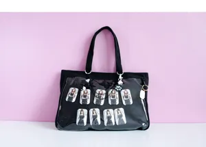 New Japanese canvas single-side ita bag clear pocket shoulder tote anime handbag casual daily