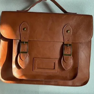 Sac a main cartable style college vintage marron pour femme sac bandouliere retro casual